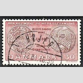 FRIM�RKER DANMARK | 1980 - AFA 708 - Gamle danske m�nter - 1,30 Kr. r�d/r�dbrun - Lux Stemplet H�jer