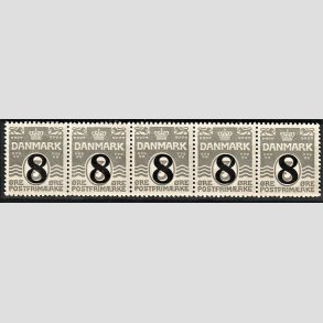 FRIMRKER DANMARK | 1921-22 - AFA 117 - 8/3 re gr provisorier i fem stribe - Postfrisk