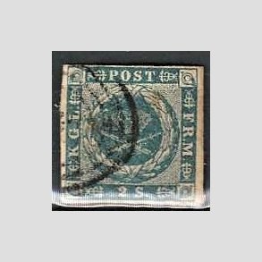 FRIMRKER DANMARK | 1854-57 - AFA 3 - 2 Skilling bl - Stemplet