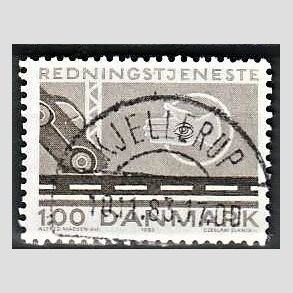 FRIM�RKER DANMARK | 1983 - AFA 782 - Redningstjenester - 1,00 Kr. brun - Pragt Stemplet Kjellerup