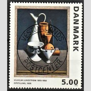 FRIMRKER DANMARK | 1993 - AFA 1057 - Maleriserie 6. - 5,00 Kr. Wilhelm Lundstrm - Pragt Stemplet Lemvig