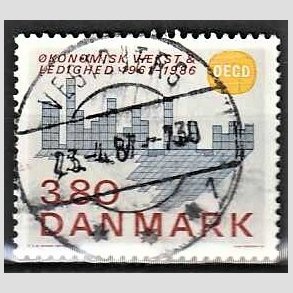 FRIM�RKER DANMARK | 1986 - AFA 875 - OEDC 25 �r - 3,80 Kr. flerfarvet - Pragt Stemplet Vestervig
