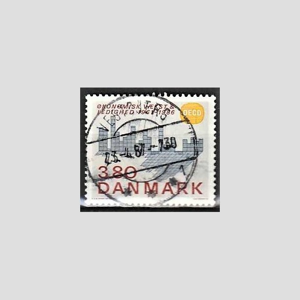 FRIMRKER DANMARK | 1986 - AFA 875 - OEDC 25 r - 3,80 Kr. flerfarvet - Pragt Stemplet Vestervig