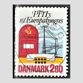 FRIM�RKER DANMARK | 1986 - AFA 863 - Europakongres i K�benhavn - 2,80 Kr. flerfarvet - Pragt Stemplet �rhus C