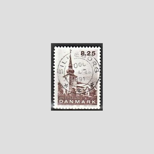 FRIMRKER DANMARK | 1990 - AFA 976 - Jyske landsbykirker - 8,25 Kr. brun - Lux Stemplet Silkeborg