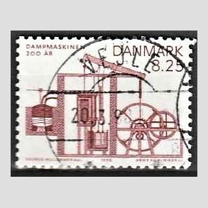 FRIMRKER DANMARK | 1990 - AFA 961 - Dampmaskinen 200 r. - 8,25 Kr. brunrd - Lux Stemplet Vejle