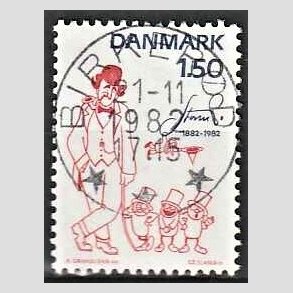 FRIM�RKER DANMARK | 1982 - AFA 761 - Storm P. - 1,50 Kr. r�d/bl� - Pragt Stemplet Birker�d