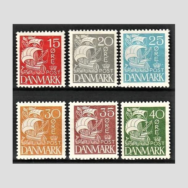 FRIMRKER DANMARK | 1927 - AFA 169-174 - Karavel i komplet st - Ubrugt