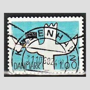 FRIM�RKER DANMARK | 1984 - AFA 813 - Kommunikation - 1,00 Kr. flerfarvet - Pragt Stemplet K�benhavn