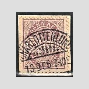 FRIM�RKER DANMARK | 1901-02 - AFA 38 - 15 �re gr�lilla p� klip - Lux Stemplet Charlottenlund