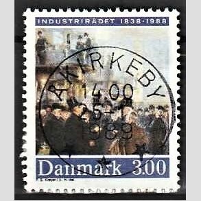 FRIM�RKER DANMARK | 1988 - AFA 913 - Industrir�det 150 �r - 3,00 Kr. flerfarvet - Pragt Stemplet �kirkeby
