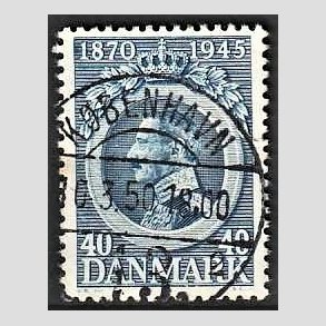 FRIM�RKER DANMARK | 1945 - AFA 292 - Chr. X 75 �r 40 �re bl� - Pragt Stemplet K�benhavn