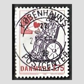 FRIM�RKER DANMARK | 1992 - AFA 1029 - Danske tegneseriefigurer - 3,75 Kr. violet/r�d - Pragt Stemplet