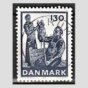 FRIM�RKER DANMARK | 1976 - AFA 629 - Dansk glasproduktion - 130 �re m�rkbl� - Pragt Stemplet Farum