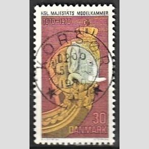 FRIM�RKER DANMARK | 1970 - AFA 498 - Orlogsmuseet 300 �r - 30 �re flerfarvet - Pragt Stemplet Kors�r