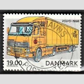 FRIM�RKER DANMARK | 2002 - AFA 1324 - Postk�ret�jer - 19,00 Kr. flerfarvet - Pragt Stemplet