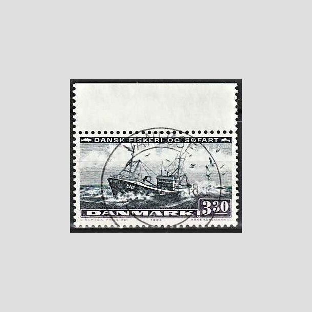 FRIMRKER DANMARK | 1984 - AFA 811 - Fiskeri og sfart - 3,30 Kr. sortbl/violet - Pragt Stemplet Vanlse