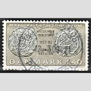 FRIM�RKER DANMARK | 1980 - AFA 709 - Gamle danske m�nter - 1,40 Kr. olivengr�n/sortgr�n - Pragt Stemplet 