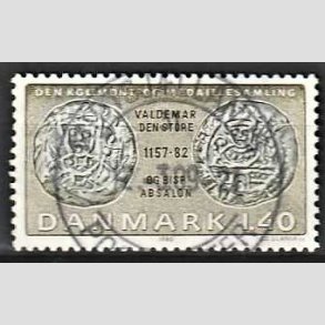 FRIM�RKER DANMARK | 1980 - AFA 709 - Gamle danske m�nter - 1,40 Kr. olivengr�n/sortgr�n - Pragt Stemplet 