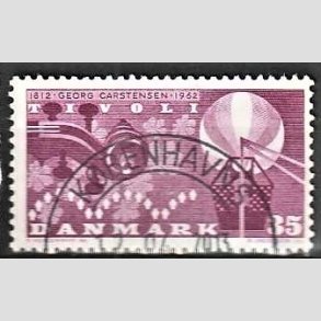 FRIM�RKER DANMARK | 1962 - AFA 410 - Georg Carstensen Tivoli - 35 �re r�dviolet - Pragt Stemplet