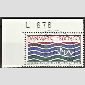 FRIMRKER DANMARK | 1987 - AFA 890 - Dansk Epilepsiforening 25 r. - 2,80 Kr. + 50 re brunrd/bl/grn - Pragt Stemplet Lemvig