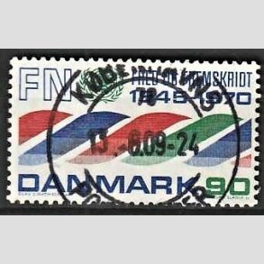 FRIM�RKER DANMARK | 1970 - AFA 507 - FN 25 �r. - 90 r�d/bl�/gr�n - Pragt Stemplet K�benhavn