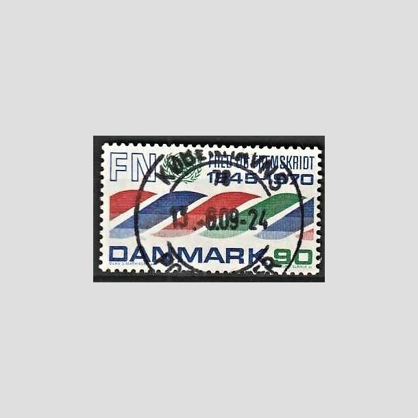 FRIMRKER DANMARK | 1970 - AFA 507 - FN 25 r. - 90 rd/bl/grn - Pragt Stemplet Kbenhavn