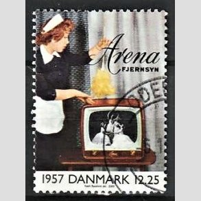 FRIMRKER DANMARK | 2000 - AFA 1260 - 1900-tallet. Serie 3. - 12,25 Kr. Kommunikation 1957 - Pnt Stemplet