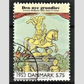 FRIMRKER DANMARK | 2000 - AFA 1258 - 1900-tallet. Serie 3. - 5,75 Kr. Bladtegning 1953 - Pnt Stemplet