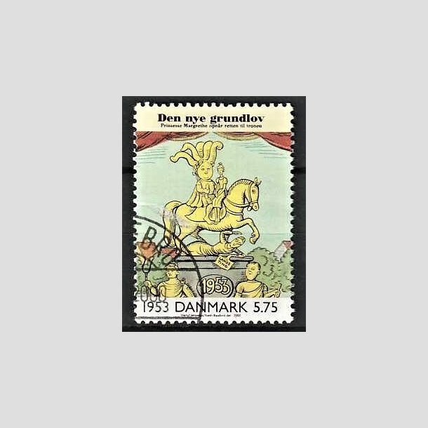 FRIMRKER DANMARK | 2000 - AFA 1258 - 1900-tallet. Serie 3. - 5,75 Kr. Bladtegning 1953 - Pnt Stemplet