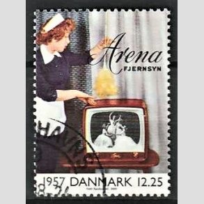FRIMRKER DANMARK | 2000 - AFA 1260 - 1900-tallet. Serie 3. - 12,25 Kr. Kommunikation 1957 - Pnt Stemplet