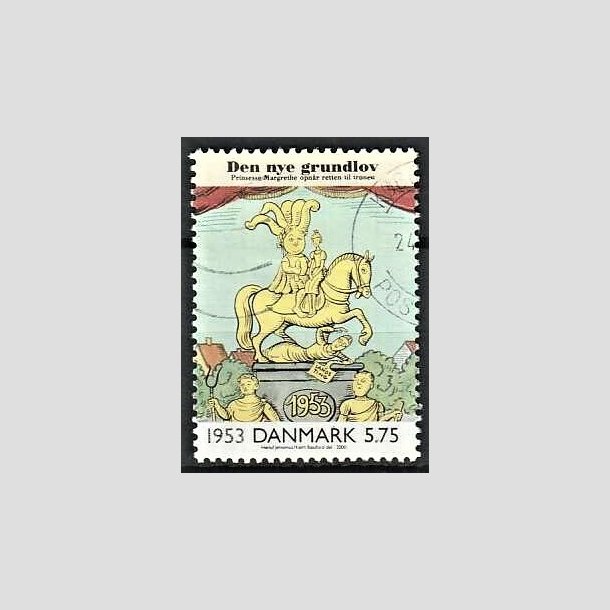 FRIMRKER DANMARK | 2000 - AFA 1258 - 1900-tallet. Serie 3. - 5,75 Kr. Bladtegning 1953 - Stemplet