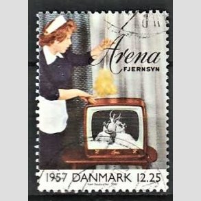 FRIMRKER DANMARK | 2000 - AFA 1260 - 1900-tallet. Serie 3. - 12,25 Kr. Kommunikation 1957 - Stemplet