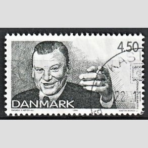 FRIMRKER DANMARK | 1999 - AFA 1213 - Dansk Revy - 4,50 Kr. grn Osvald Helmut - Pnt Stemplet