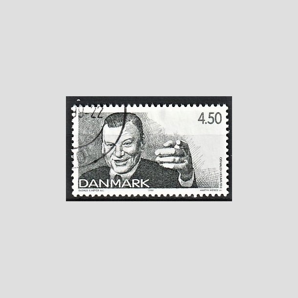 FRIMRKER DANMARK | 1999 - AFA 1213 - Dansk Revy - 4,50 Kr. grn Osvald Helmut - Pnt Stemplet