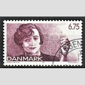 FRIMRKER DANMARK | 1999 - AFA 1215 - Dansk Revy - 6,75 Kr. lilla Liva Weel - Pnt Stemplet