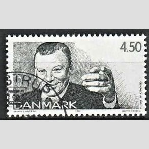 FRIMRKER DANMARK | 1999 - AFA 1213 - Dansk Revy - 4,50 Kr. grn Osvald Helmut - Pnt Stemplet