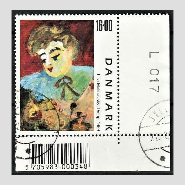 FRIMRKER DANMARK | 1999 - AFA 1219 - Frimrkekunst 2. - 16,00 Kr. "Dreng" - Pnt Stemplet med marginal