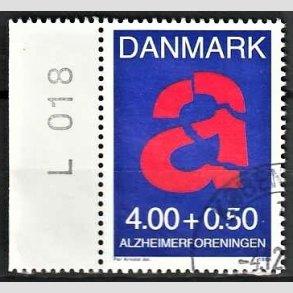 FRIMRKER DANMARK | 1999 - AFA 1220 - Alzheimerforeningen - 4,00 + 0,50 Kr. rd/bl - Pnt Stemplet