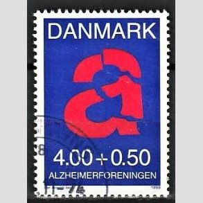 FRIMRKER DANMARK | 1999 - AFA 1220 - Alzheimerforeningen - 4,00 + 0,50 Kr. rd/bl - Pnt Stemplet