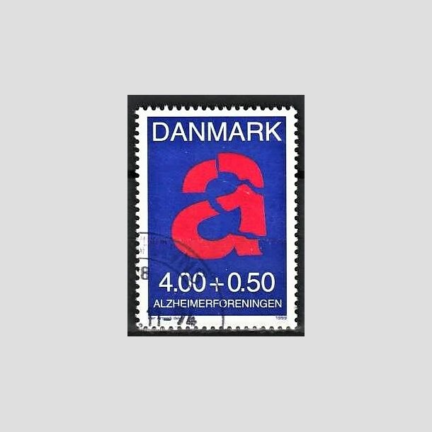 FRIMRKER DANMARK | 1999 - AFA 1220 - Alzheimerforeningen - 4,00 + 0,50 Kr. rd/bl - Pnt Stemplet