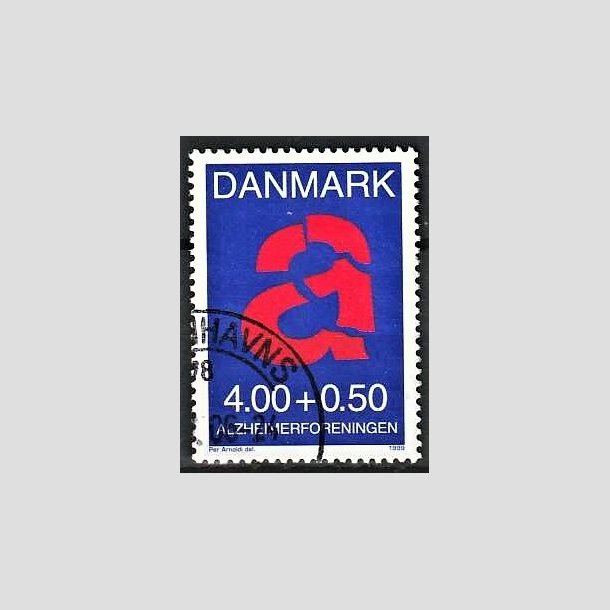 FRIMRKER DANMARK | 1999 - AFA 1220 - Alzheimerforeningen - 4,00 + 0,50 Kr. rd/bl - Pnt Stemplet