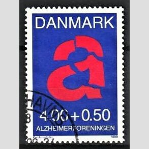 FRIMRKER DANMARK | 1999 - AFA 1220 - Alzheimerforeningen - 4,00 + 0,50 Kr. rd/bl - Pnt Stemplet