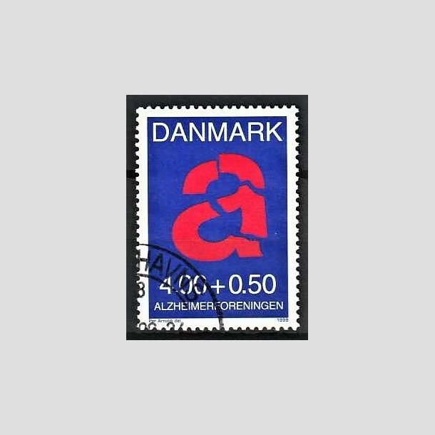 FRIMRKER DANMARK | 1999 - AFA 1220 - Alzheimerforeningen - 4,00 + 0,50 Kr. rd/bl - Pnt Stemplet