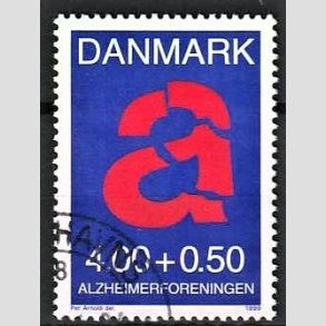 FRIMRKER DANMARK | 1999 - AFA 1220 - Alzheimerforeningen - 4,00 + 0,50 Kr. rd/bl - Pnt Stemplet
