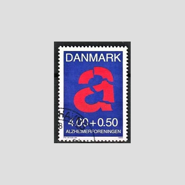 FRIMRKER DANMARK | 1999 - AFA 1220 - Alzheimerforeningen - 4,00 + 0,50 Kr. rd/bl - Pnt Stemplet