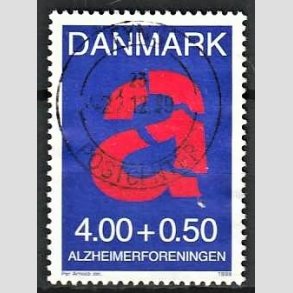 FRIMRKER DANMARK | 1999 - AFA 1220 - Alzheimerforeningen - 4,00 + 0,50 Kr. rd/bl - Pnt Stemplet