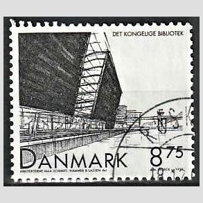FRIMRKER DANMARK | 1999 - AFA 1221 - Det Konglige Bibliotek - 8,75 Kr. sort - Pnt Stemplet