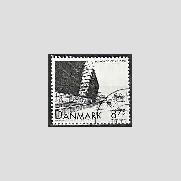 FRIMRKER DANMARK | 1999 - AFA 1221 - Det Konglige Bibliotek - 8,75 Kr. sort - Pnt Stemplet