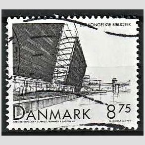 FRIMRKER DANMARK | 1999 - AFA 1221 - Det Konglige Bibliotek - 8,75 Kr. sort - Stemplet
